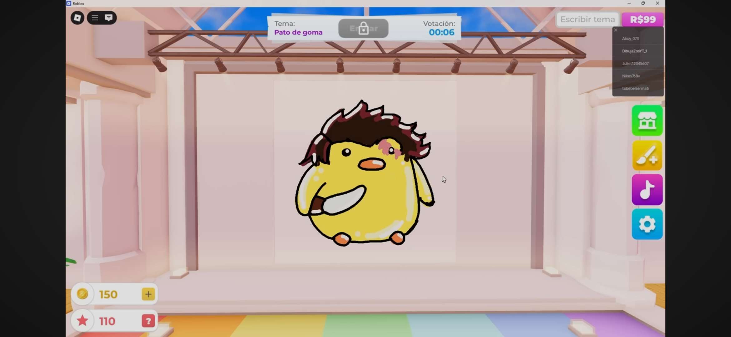 Dibujo de un pato fusionado con tanjiro se llama patanjiro xd